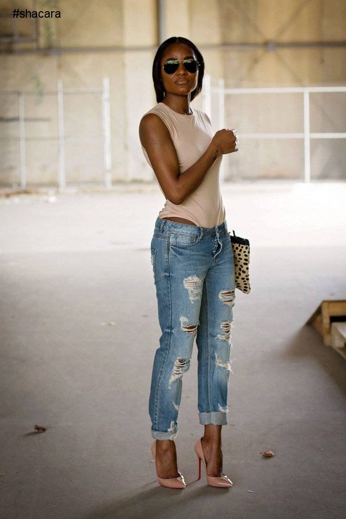 BODYSUIT AND JEANS; THE ULTIMATE CASUAL LOOK FOR THE WEEK.