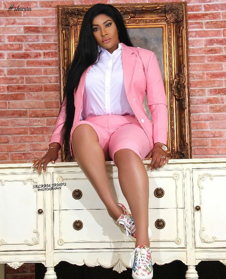 Nigerian Actress, Angela Okorie Serves Smashing Suit Style Inspirations In Celebration Of Her Birthday