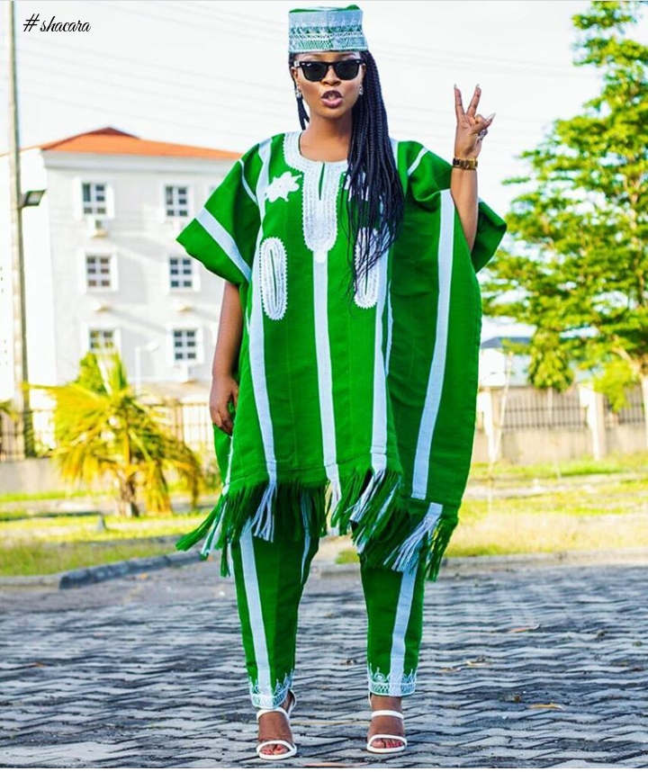 Check Out How Nigerians Are Serving White And Green Inspired Looks In Celebration Of Their Independence Day
