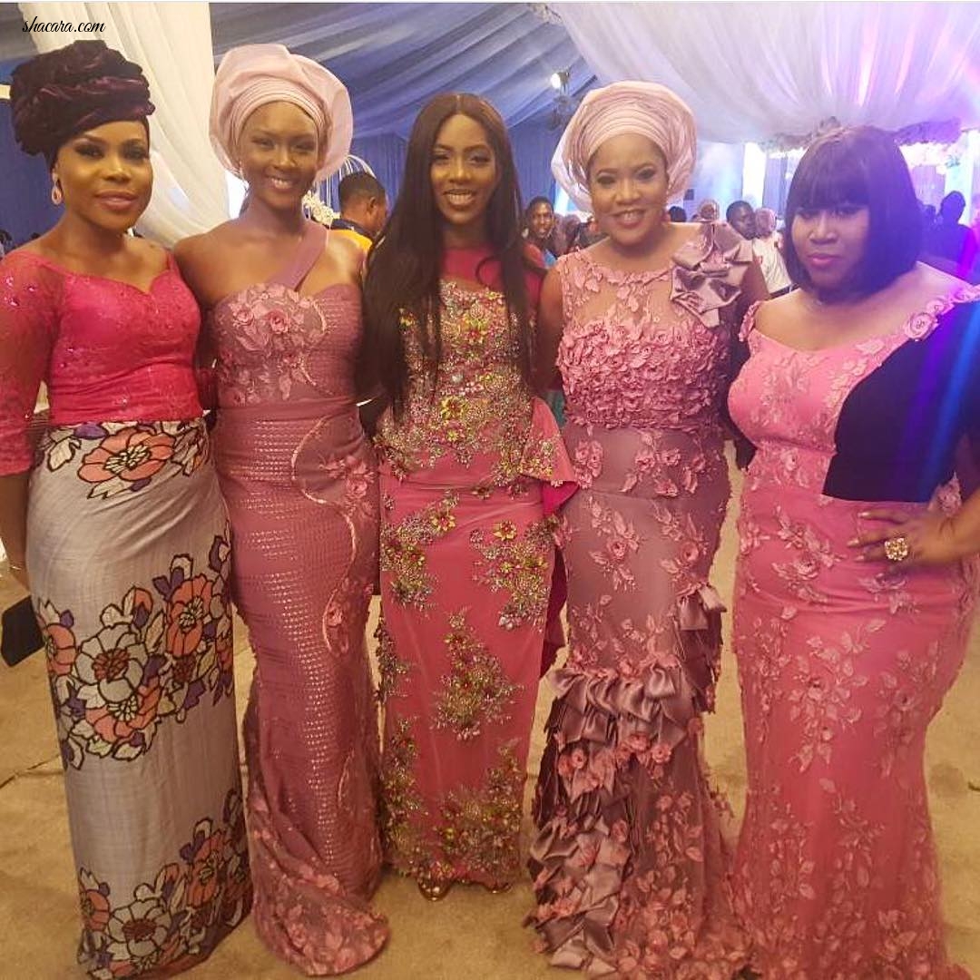 Tiwa Savage, Stephanie Coker, More, In Asoebi At Banky W & Adesua Etomi’s Traditional Wedding