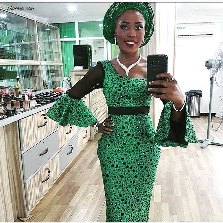 GREEN RUSH!LATEST ASO EBI STYLES FROM THE OWAMBE PARTIES