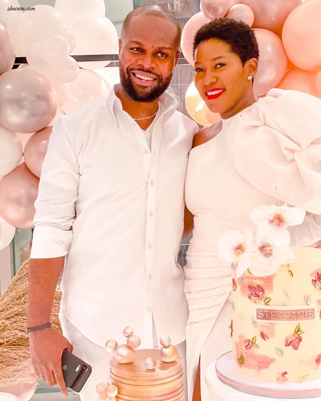 On Friday October 2, Stephanie Linus celebrated another trip around the sun and she got the royal treatment from her husband Linus Idahosa who threw her a surprise white-themed birthday party. Can you say couple goals?  For t
