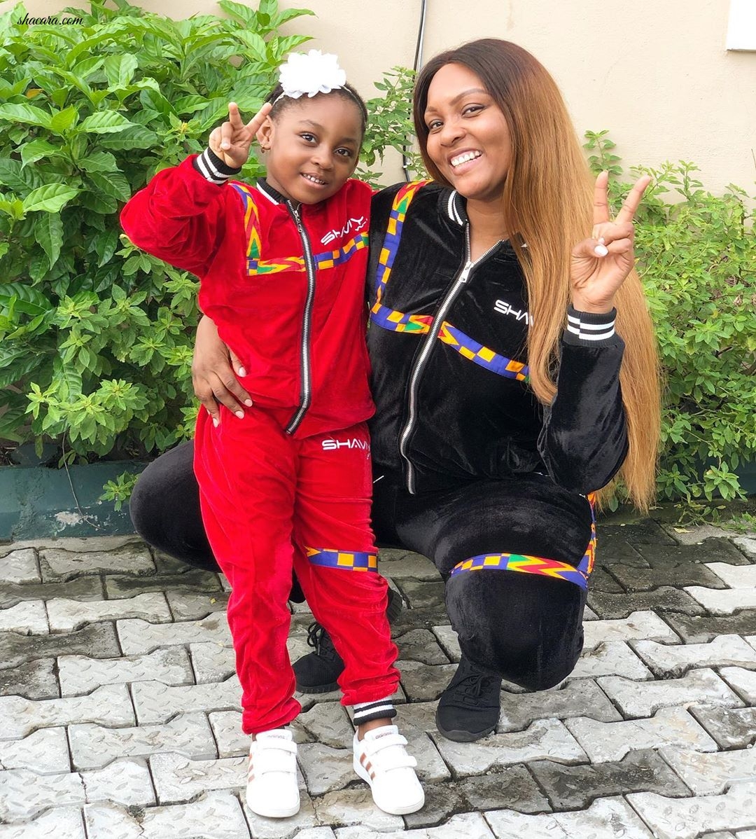 Osas Ighodaro & Daughter Azariah Wear Matching Tracksuits In Sweet Instagram Photos