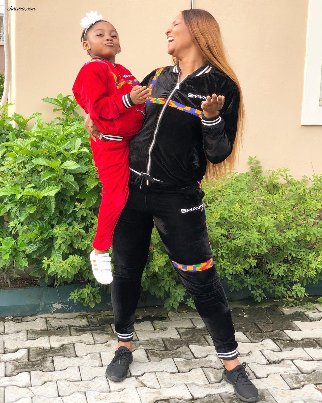 Osas Ighodaro & Daughter Azariah Wear Matching Tracksuits In Sweet Instagram Photos