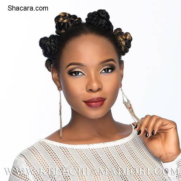 YEMI ALADE LOOKS EXQUISITE IN BANTU KNOTS HAIR AS SHE POSES FOR A PHOTOSHOOT WITH KELECHI AMADI-OBI