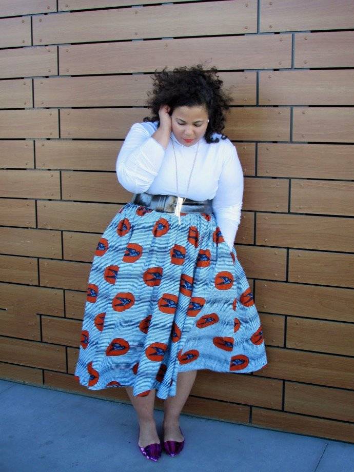 6 WAYS EVERY PLUS SIZE DIVA CAN STYLE THEIR ANKARA FLARE SKIRT