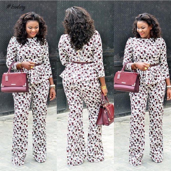THE MATCHING ANKARA TROUSERS AND PEPLUM TOP TWO-PIECE SET YOU NEED TO SLAY NOW