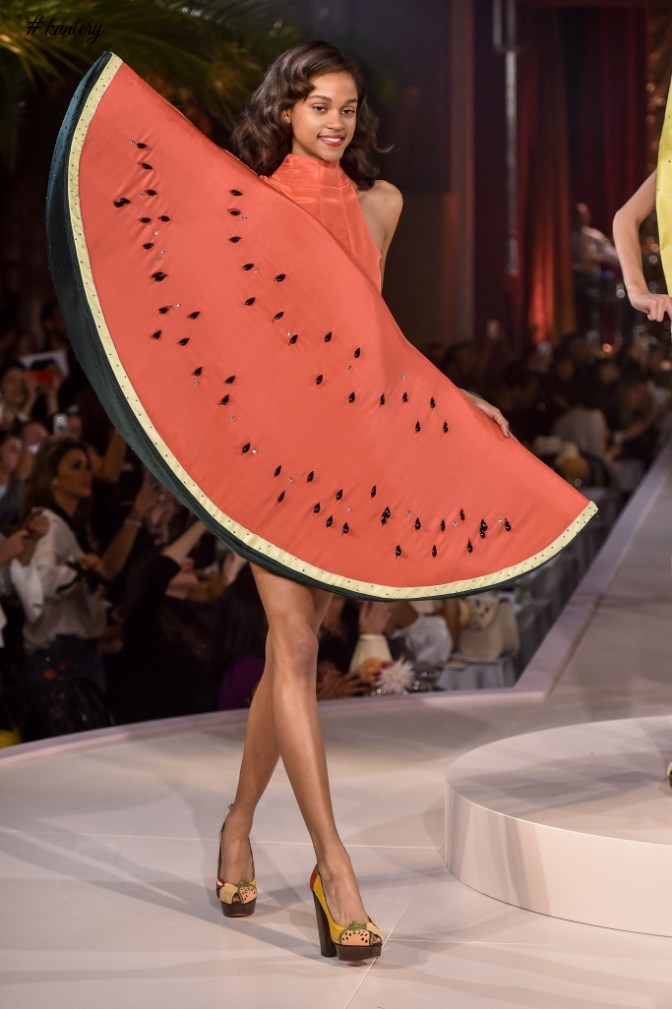 #LFW2016 – IT WAS A FRUITY AFFAIR AT CHARLOTTE OLYMPIA’S SPRING SUMMER 2017 PRESENTATION!