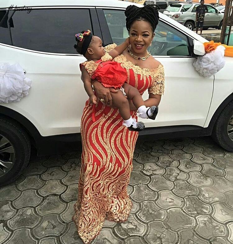 MOTHER AND CHILD OWAMBE STYLE (ASO EBI GLAM LOOK)