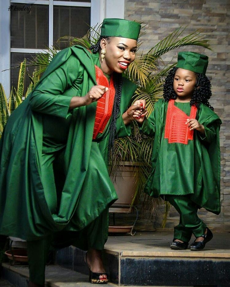 MOTHER AND CHILD OWAMBE STYLE (ASO EBI GLAM LOOK)