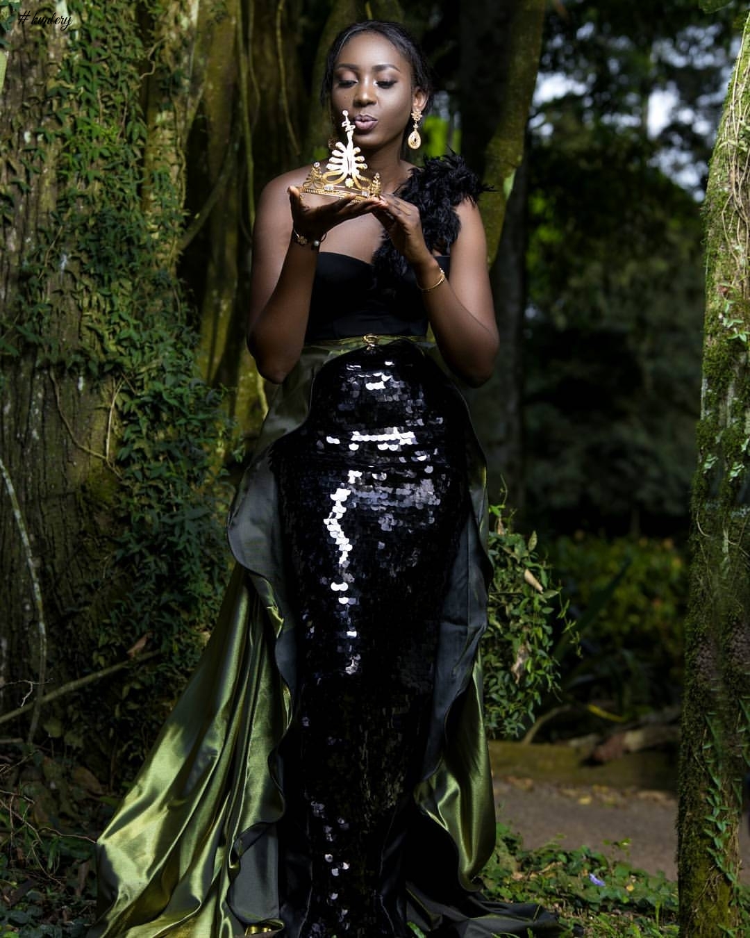 Miss Malaika Stuns In New Editorial In Elegant Sequined Dress As The Reigning Queen