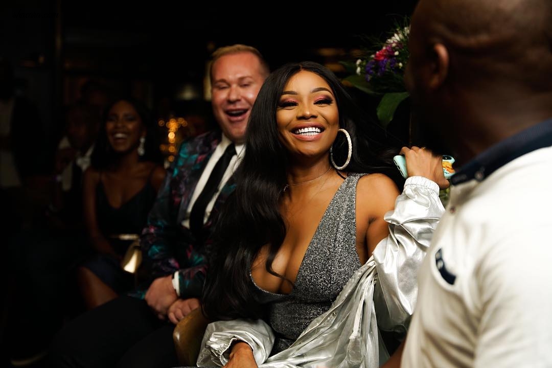 Bonang Matheba Stuns In A Grey Jumpsuit As She Hosts Exclusive Cocktail Masterclass In Johannesburg