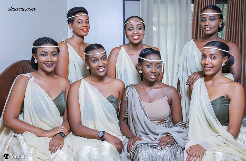 Every Thing Stunning About Rwandan Brides & Bridesmaids And Their Beautiful One Of Shoulder Style