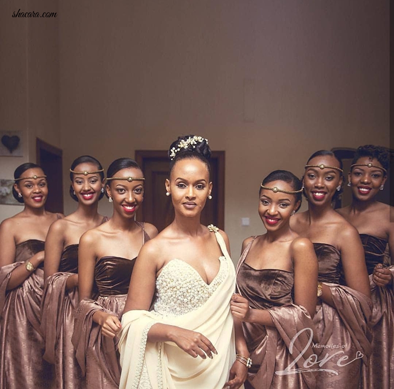 Every Thing Stunning About Rwandan Brides & Bridesmaids And Their Beautiful One Of Shoulder Style