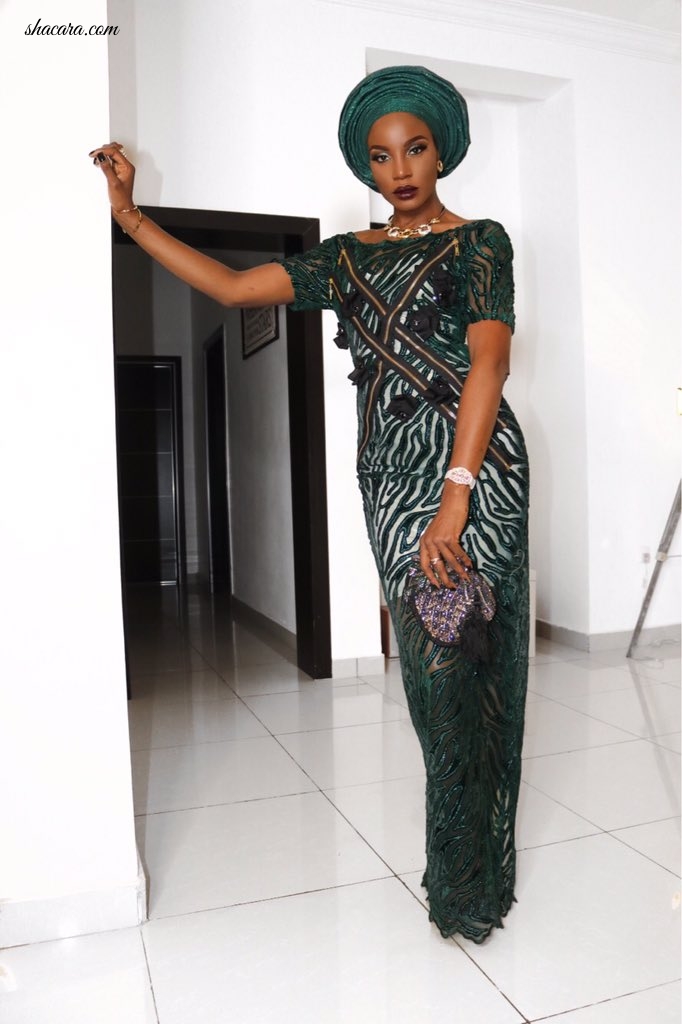 Seyi Shay Defines Elegance In Stunning Green Number By Mile Mosun