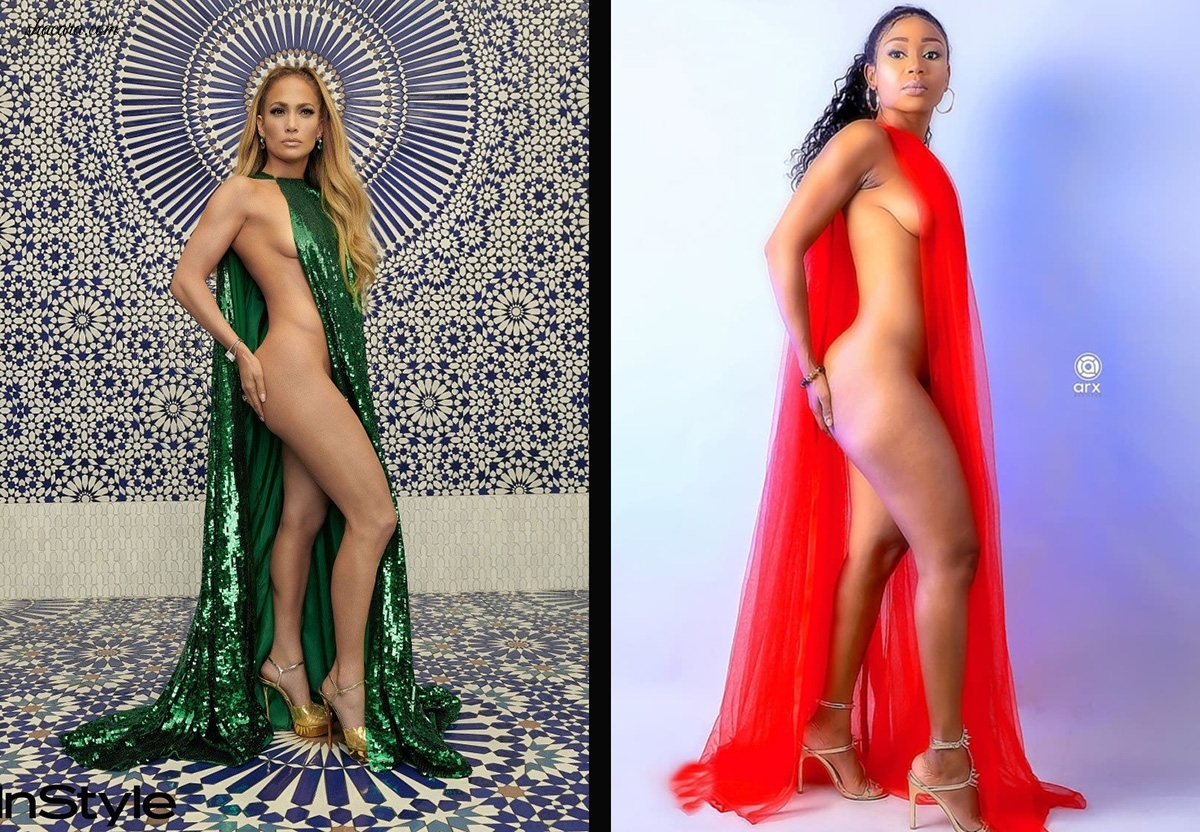 #FacePalm: This Is Not A Lie Nor Comedy, This Is Ghana’s Celebrity Rosemond Brown Reinventing Jennifer Lopez’s Cape Shoot