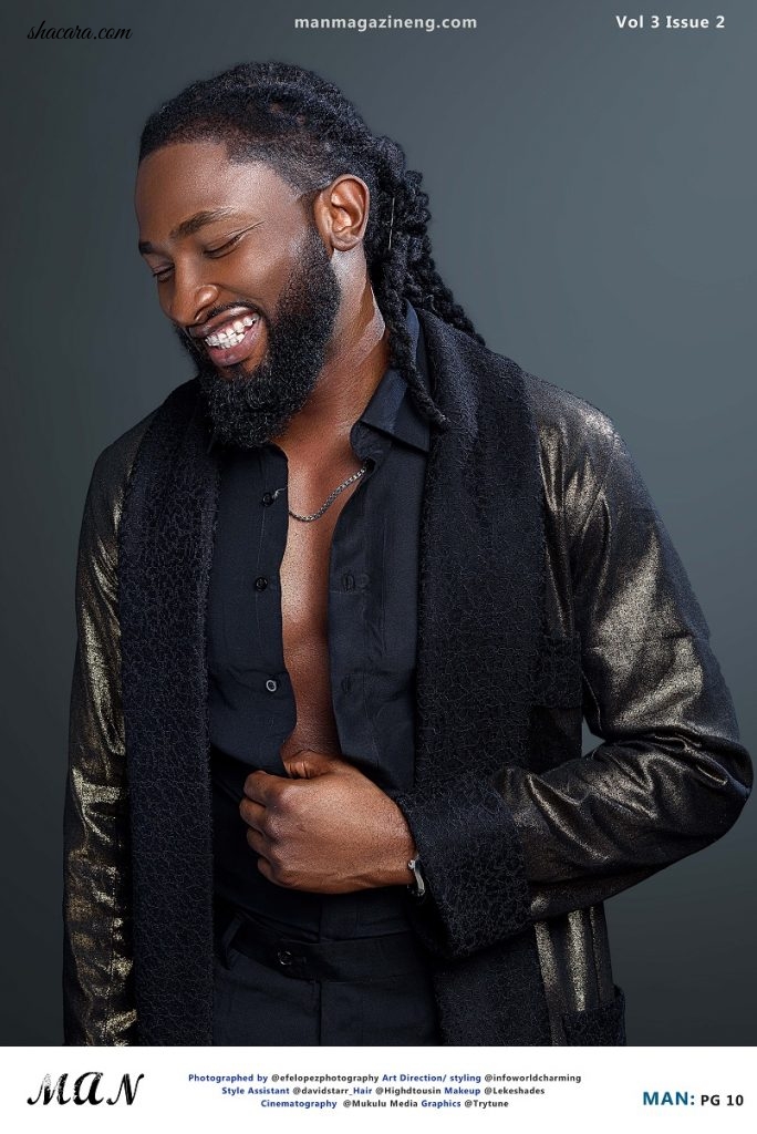 The New Royal! Uti Nwachukwu Is Shirtless On The Cover Of Man Magazine’s Latest Issue