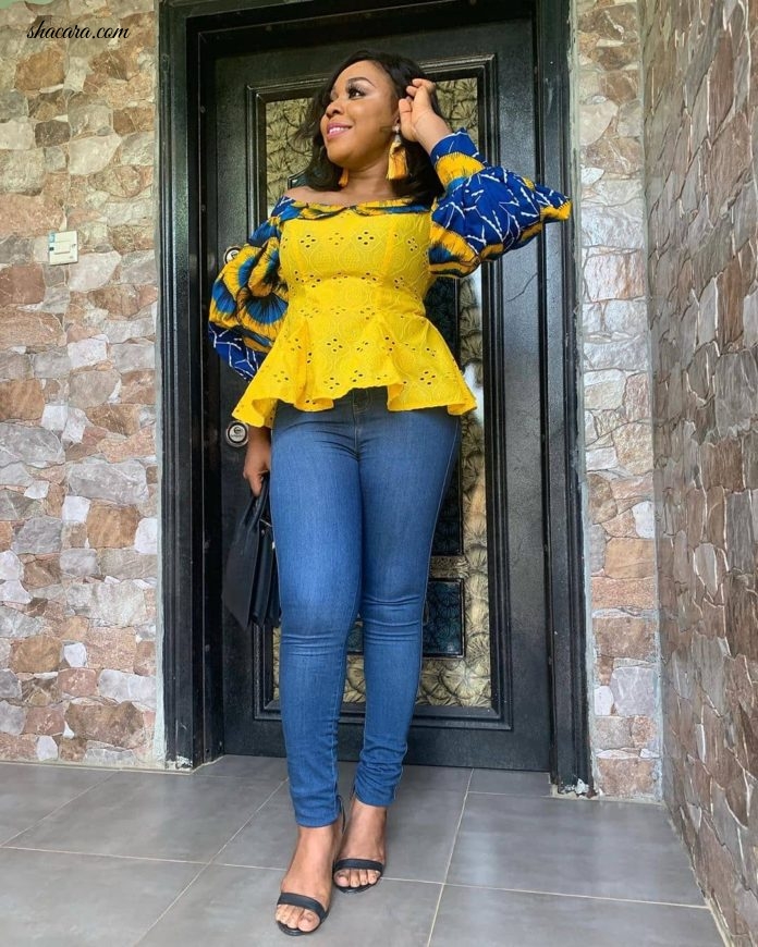 How To Look Extra Stylish With Jeans Trousers & African Print Tops