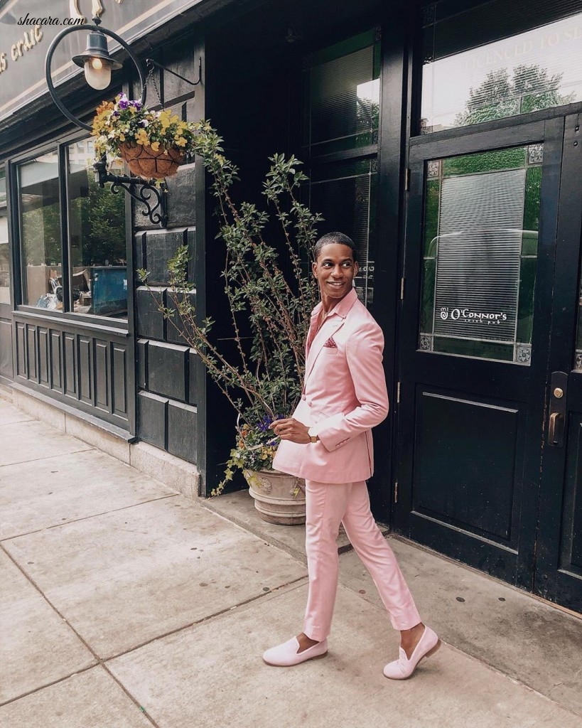 Street Style Look Of The Day! Denola Grey’s All Pink Rhobes Clothing Co Suit