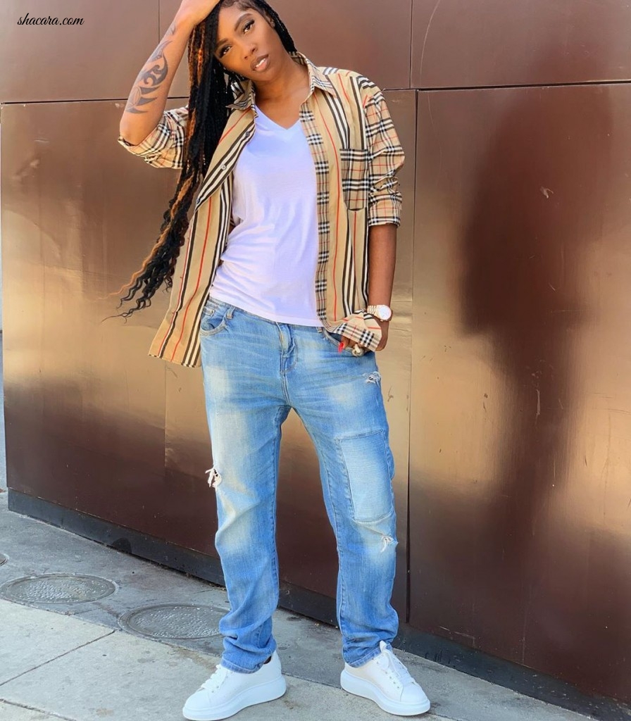 Street Style Look Of The Day! Singer Tiwa Savage’s Tomboy Look