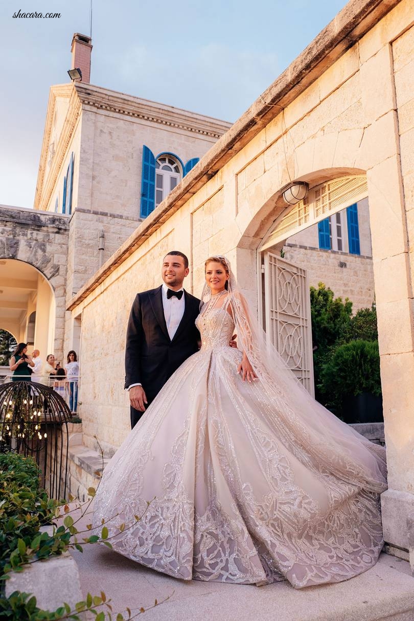Elie Saab Designed Not One But Two Couture Wedding Gowns For His New Daughter-In-Law