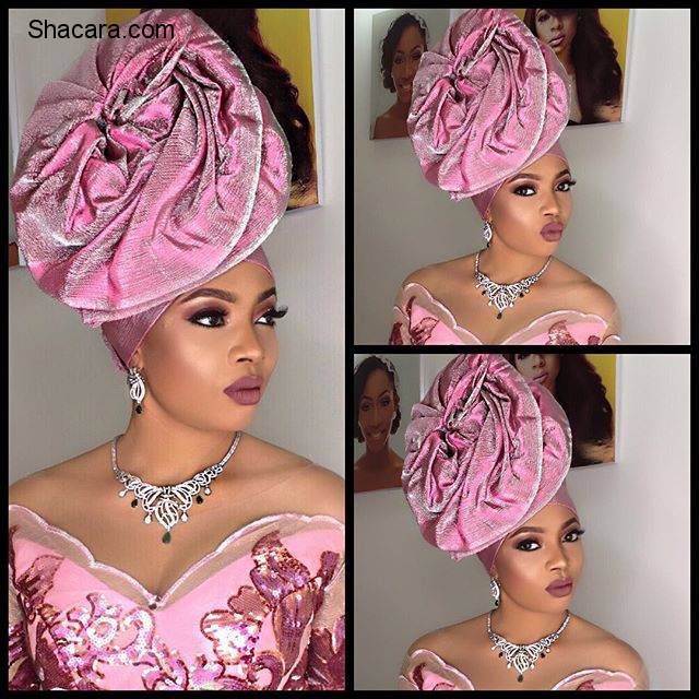 TOKE MAKINWA SLAY’S IN A PINK TOJU FOYEH DRESS