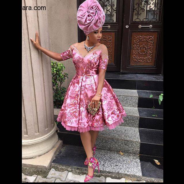 TOKE MAKINWA SLAY’S IN A PINK TOJU FOYEH DRESS
