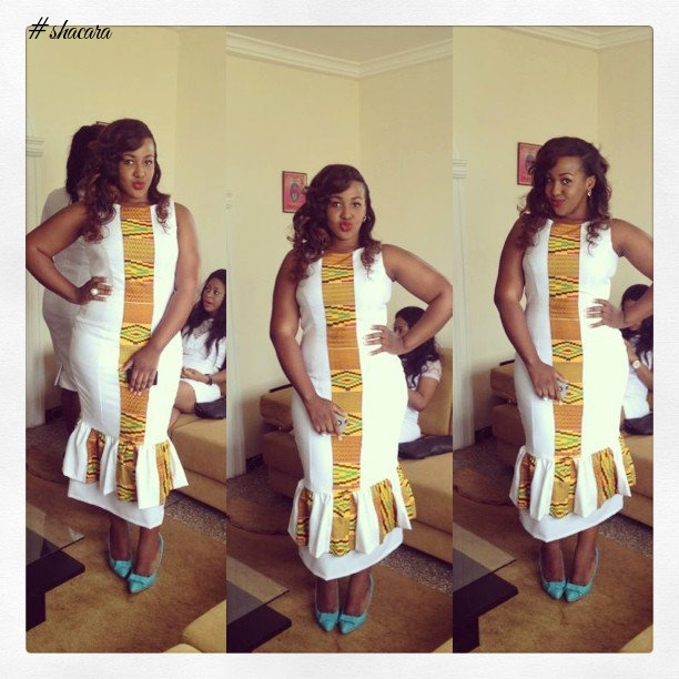 CREATIVE BLEND OF WHITE AND KENTE ANKARA PRINTS
