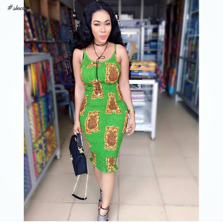TRENDING ANKARA ELASTIC DRESS TO SET YOUR WEEKEND MOOD RIGHT
