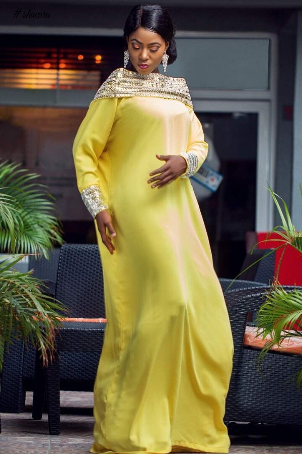 Timeless Glamour! Nigerian Womenswear Brand, Bibisquintessence Takes on Debie Rise in New Kaftan Collection