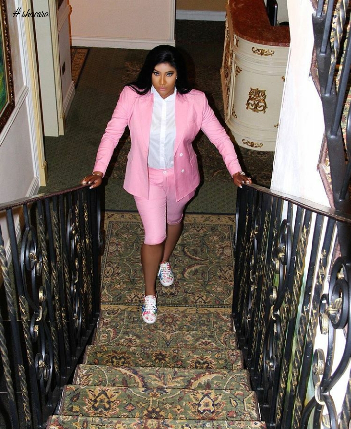 Nigerian Actress, Angela Okorie Serves Smashing Suit Style Inspirations In Celebration Of Her Birthday