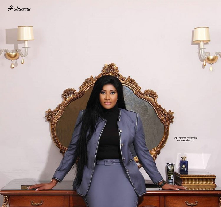 Nigerian Actress, Angela Okorie Serves Smashing Suit Style Inspirations In Celebration Of Her Birthday