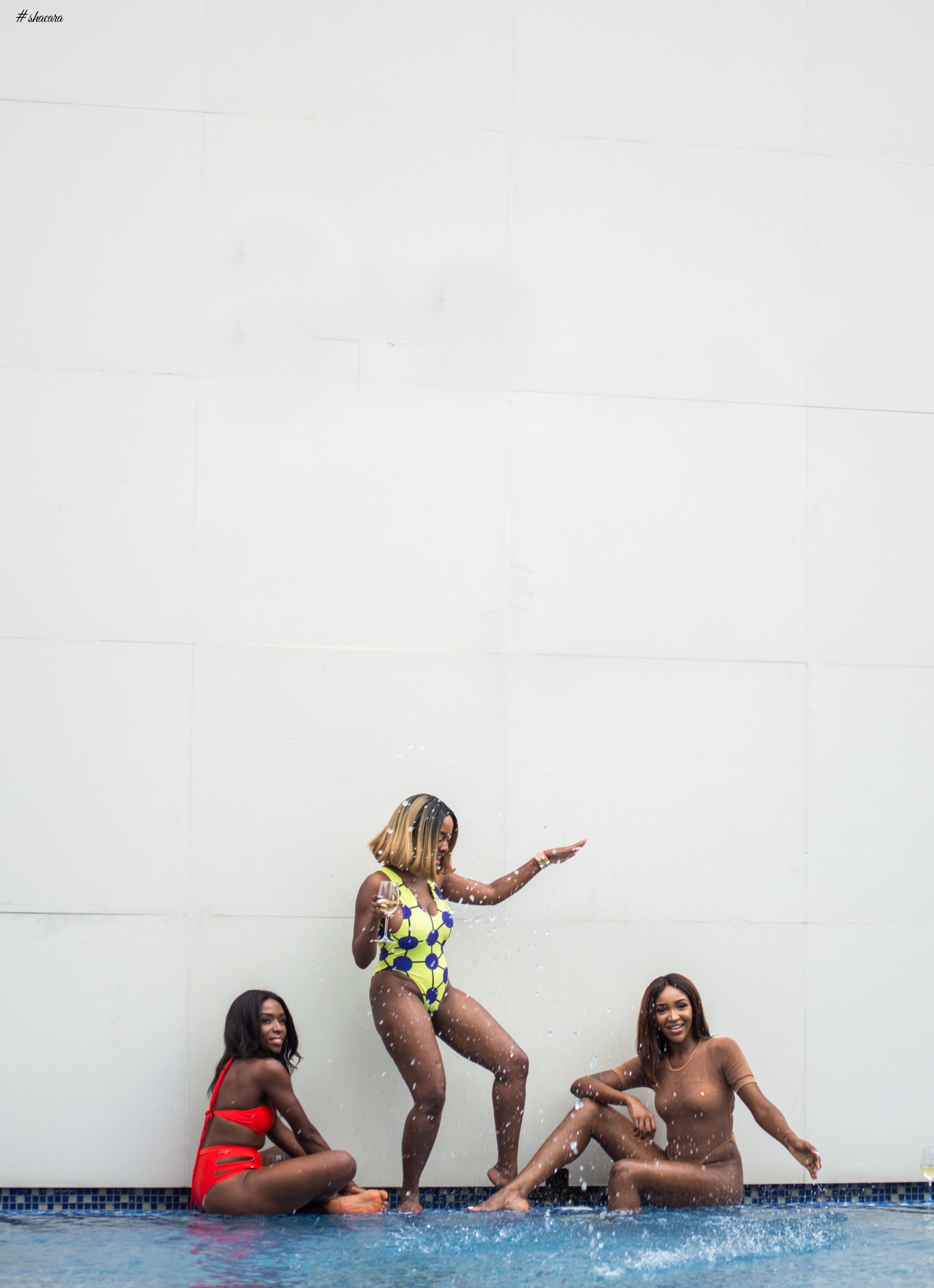Sexy Trio! Idia Aisen, Tallulah Doherty, Ifeoma Odogwu in Swimwear Editorial for Genevieve Magazine