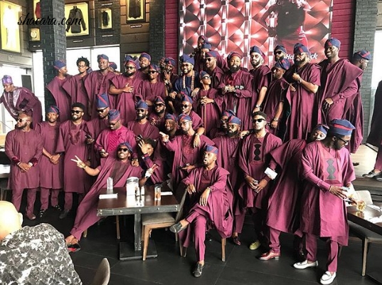 Demons Or Angels? Check Out The Hot Men At Banky W & Adesua Etomi’s Traditional Wedding