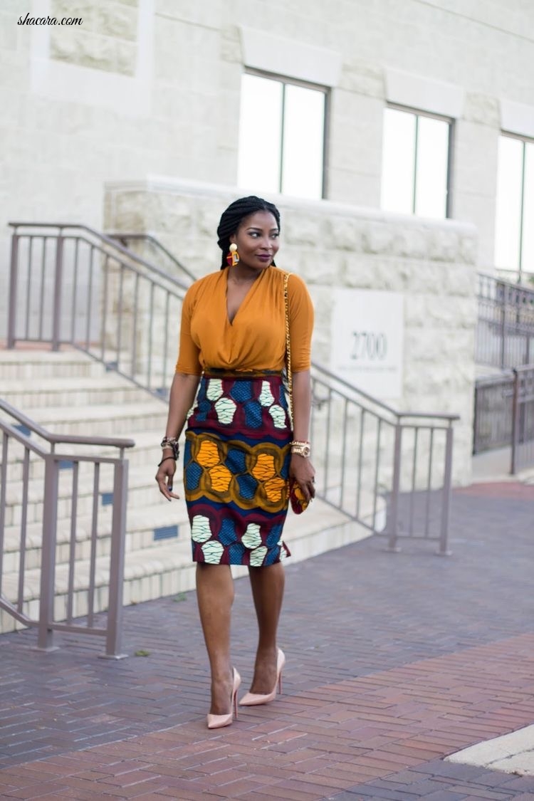 CHECK OUT HOW TO STYLE YOUR ANKARA PENCIL SKIRT TO WORK