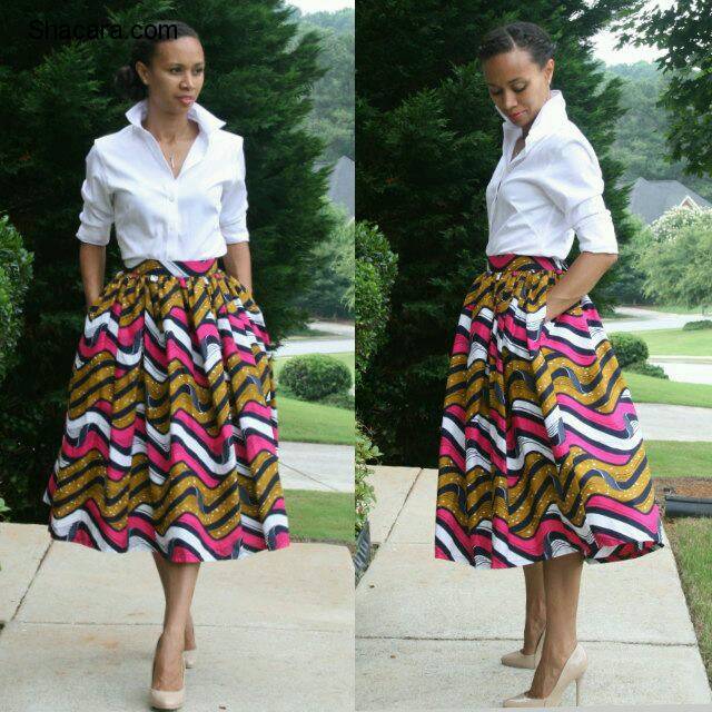 SEE CREATIVE WAYS ON HOW TO STYLE ANKARA FLARE SKIRT