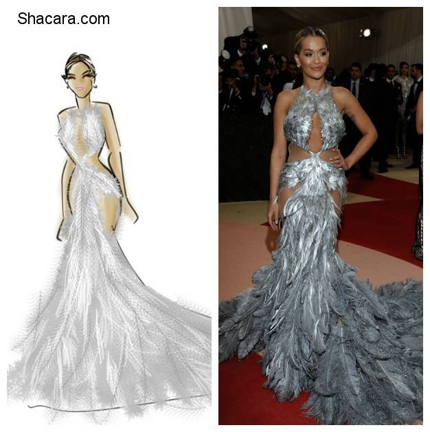SEE ILLUSTRATIONS OF ALL YOUR FAVOURITE DRESSES AT THE MET GALA MANUS X MACHINA LOOKS ZOË SALDANA, RITA ORA, LUPITA NYONG’O AND MANY MORE