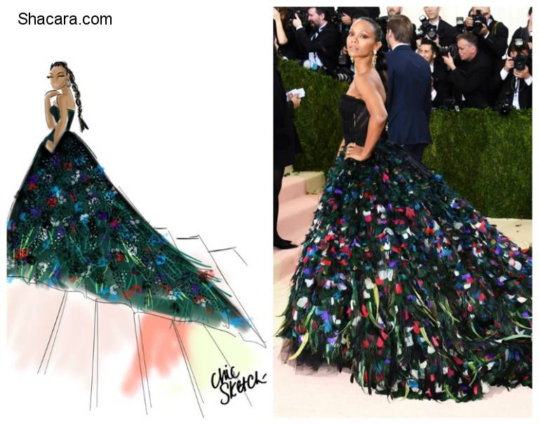 SEE ILLUSTRATIONS OF ALL YOUR FAVOURITE DRESSES AT THE MET GALA MANUS X MACHINA LOOKS ZOË SALDANA, RITA ORA, LUPITA NYONG’O AND MANY MORE