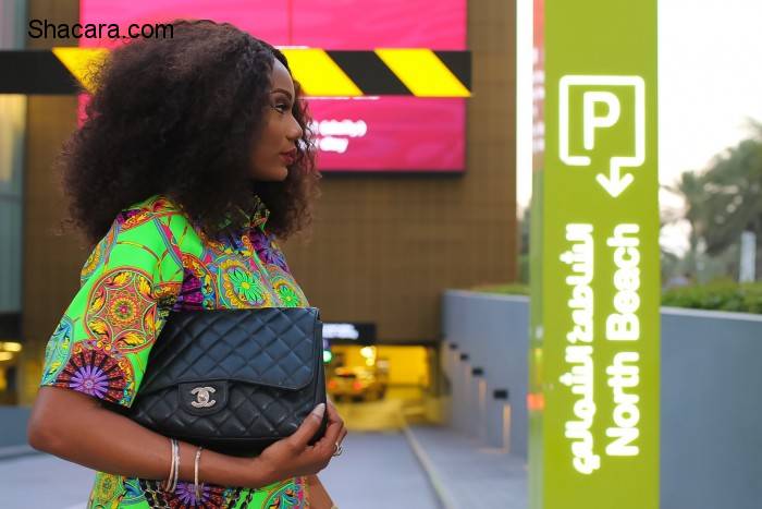 Dubai Street Style In A Lanre DaSilva Ajayi Print Trouser Set