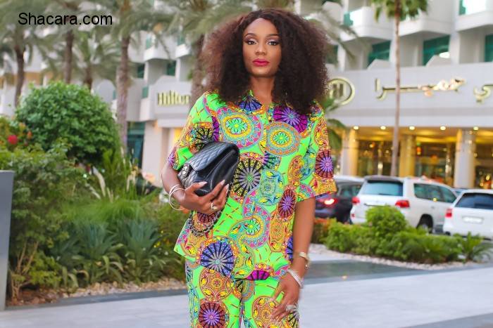 Dubai Street Style In A Lanre DaSilva Ajayi Print Trouser Set