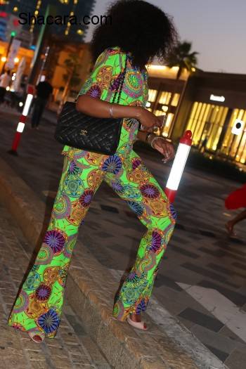 Dubai Street Style In A Lanre DaSilva Ajayi Print Trouser Set