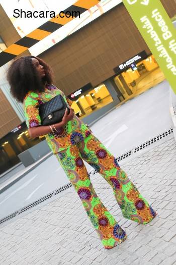 Dubai Street Style In A Lanre DaSilva Ajayi Print Trouser Set