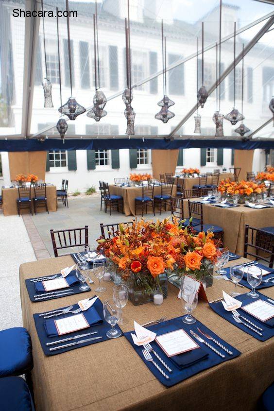 Wedding Colour Inspiration: Blue & Tangerine