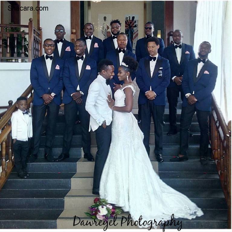SUPER EAGLES STAR, ONAZI OGENYI AND SANDRA OGUNSUYI’S WHITE WEDDING