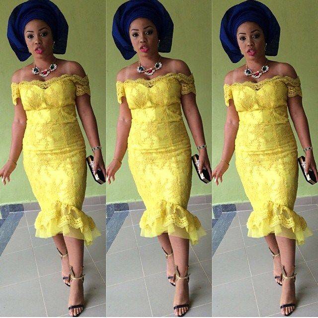COOL AND TRENDY ASO EBI SHORT LACE DRESSES