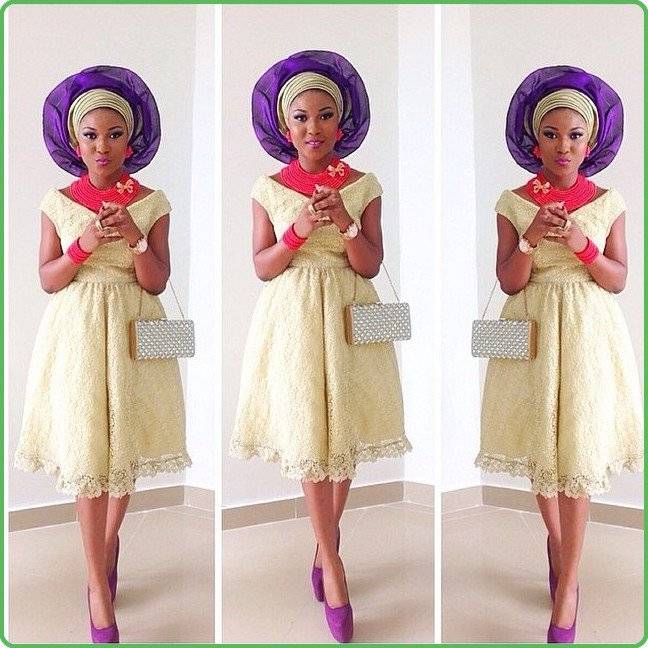 COOL AND TRENDY ASO EBI SHORT LACE DRESSES