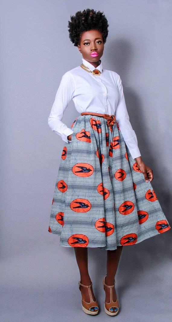 THE ANKARA SKIRT AND PLAIN WHITE SHIRT CORPORATE TREND