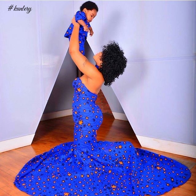 MOTHER AND CHILD OWAMBE STYLE (ASO EBI GLAM LOOK)