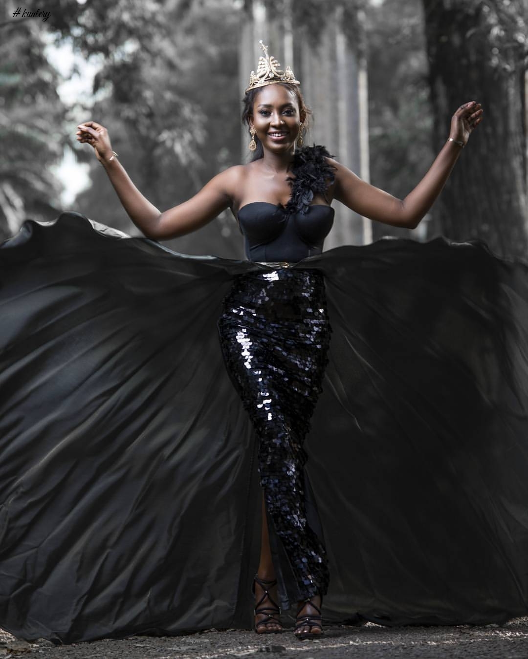 Miss Malaika Stuns In New Editorial In Elegant Sequined Dress As The Reigning Queen