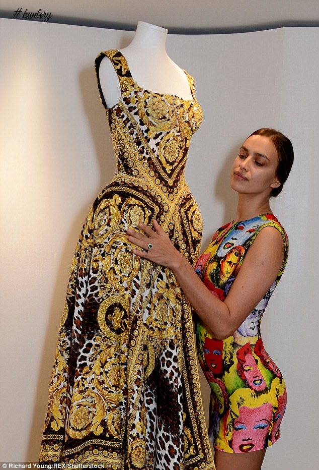 Irina Shayk Stuns In Andy Warhol’s Famous Marilyn Monroe Print Dress